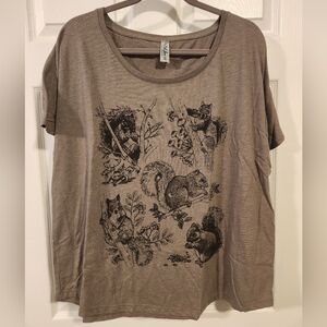 Squirrel Scoop Neck Shirt